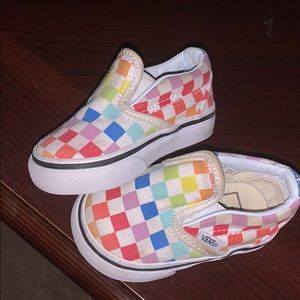 VanSlip On Rainbow Checkerboard Shoe Baby /Toddler